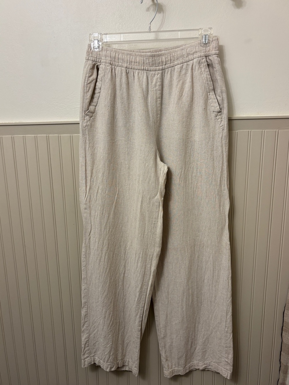 Old Navy Women’s High Rise Wide Leg Linen Pants size Medium TALL